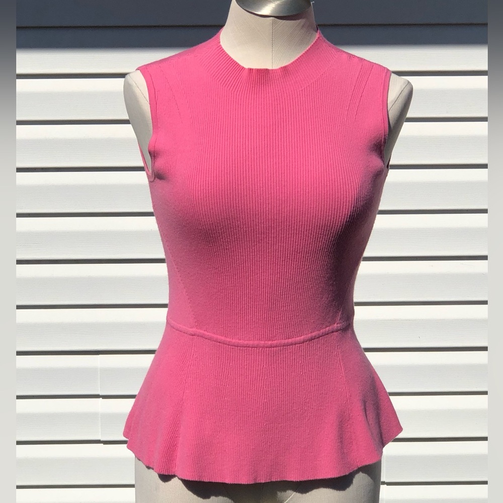 Talbots XS Pink Sleeveless Peplum Sweater